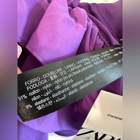 NWT ZARA SWIM Cheeky Purple Ruffle 1 PIECE SM BLOGGER FAVORITE Plunging Neckline - Picture 16 of 16